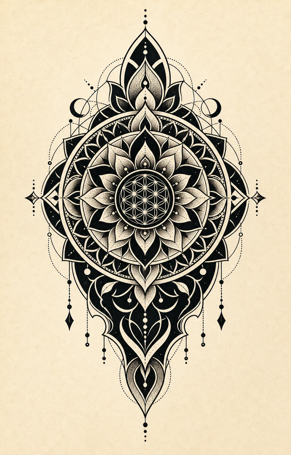 Ornamental geometry and mandalas Blackwork