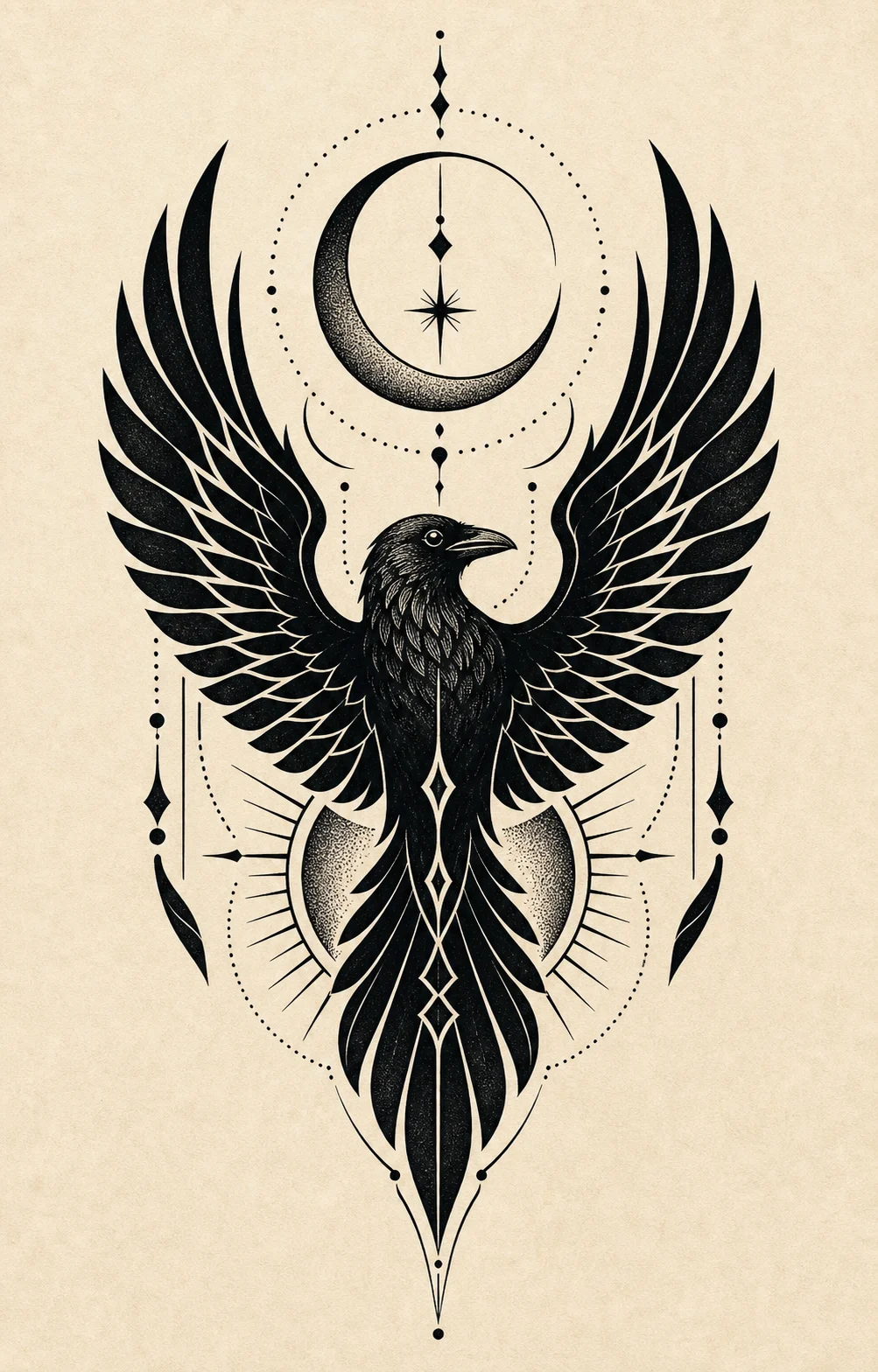 Animal talismans and dark symbols Blackwork