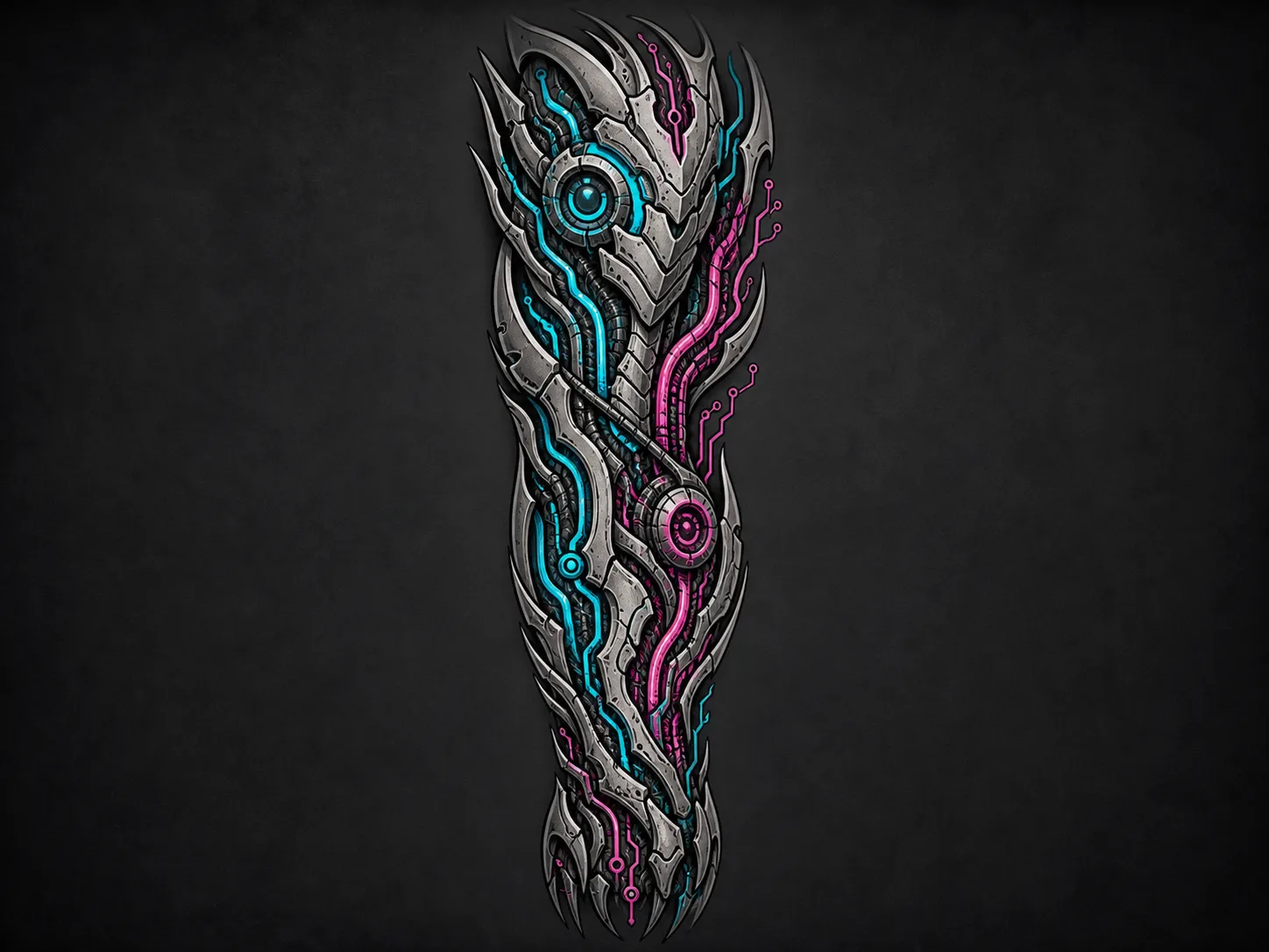 Biomechanical sleeve panels Cyberpunk