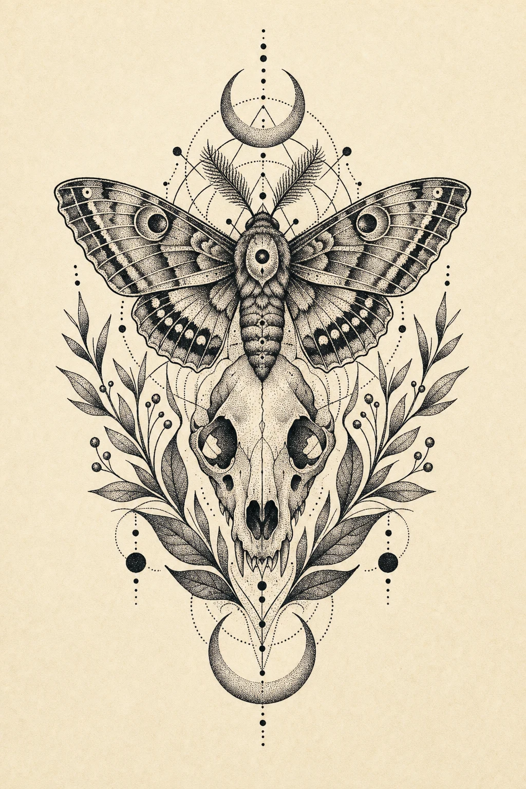 Animal or skull dot shading Dotwork
