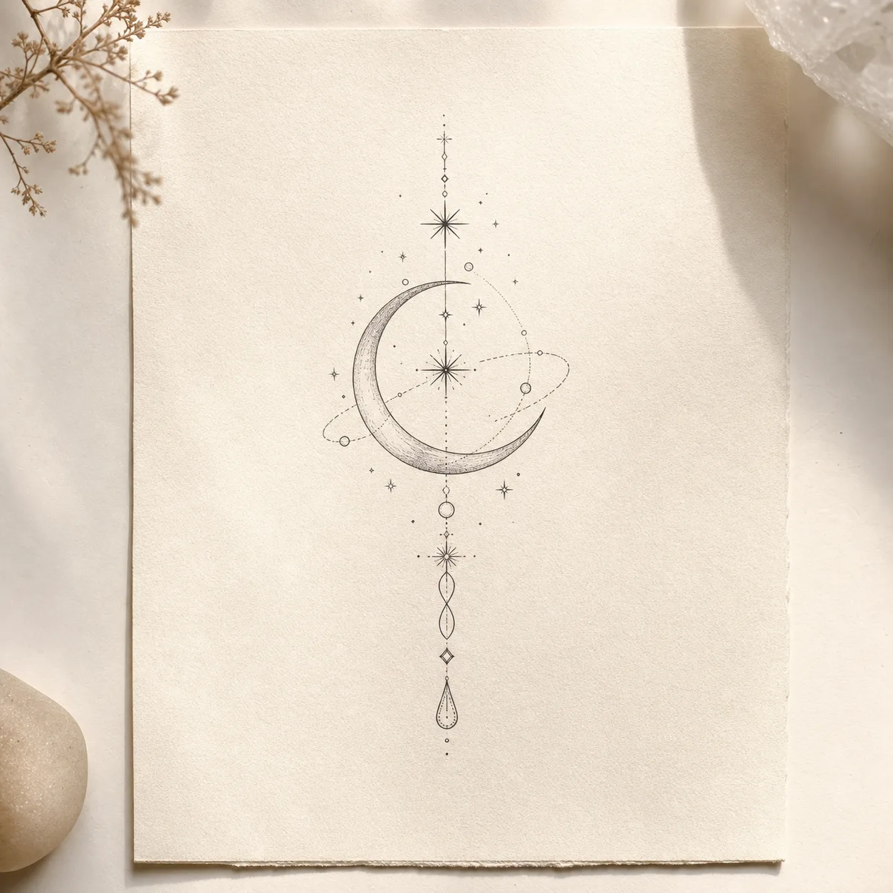 Celestial and ornamental lines Fine Line