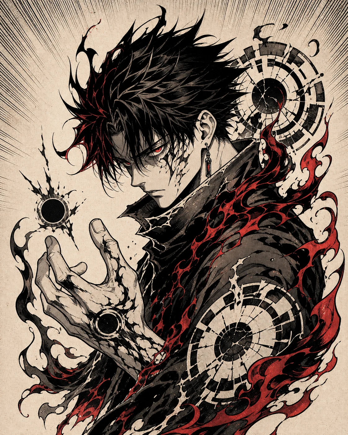 Cursed energy and dark sorcerer pieces Manga / Anime